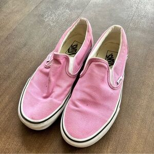 Vans Pink Canvas Slip-On Shoes